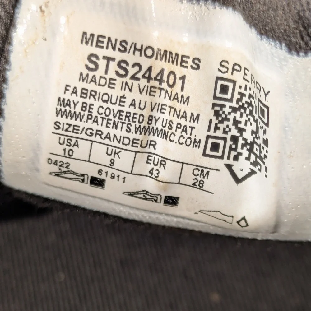 Sperry Top-Sider Men 10 Black Boat Shoes Tan Print Memory Foam STS24401 NWOB